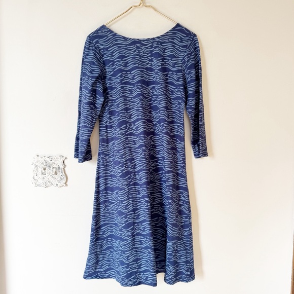 Fresh Produce Blue Sea Waves Patch Pocket Midi Dress S - Picture 4 of 6